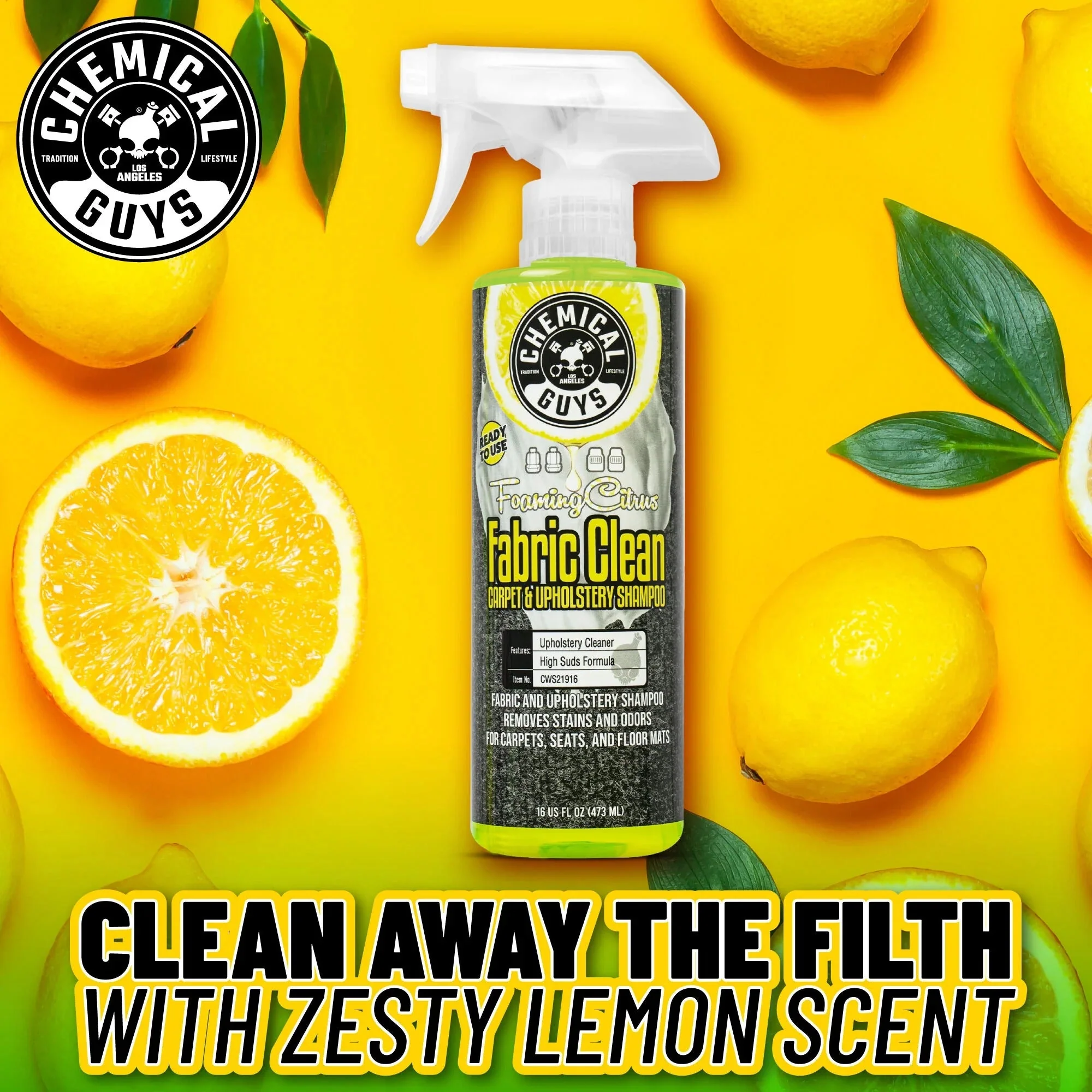 Foaming Citrus Fabric Clean Carpet & Upholstery Shampoo (16oz) - Image 6