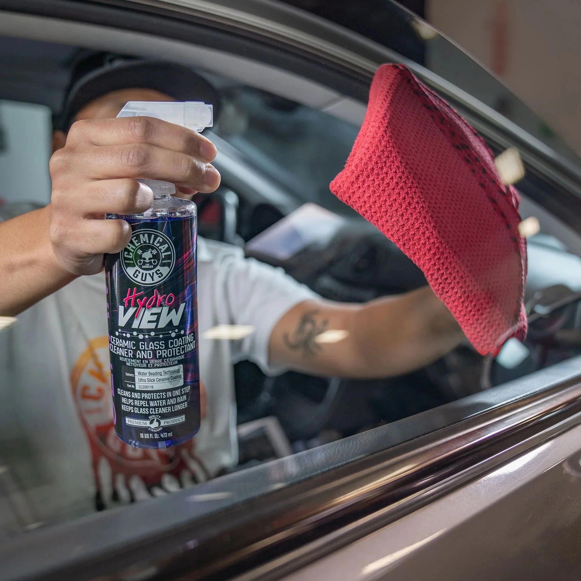 HydroView Ceramic Glass Cleaner & Coating (16oz) - Image 13