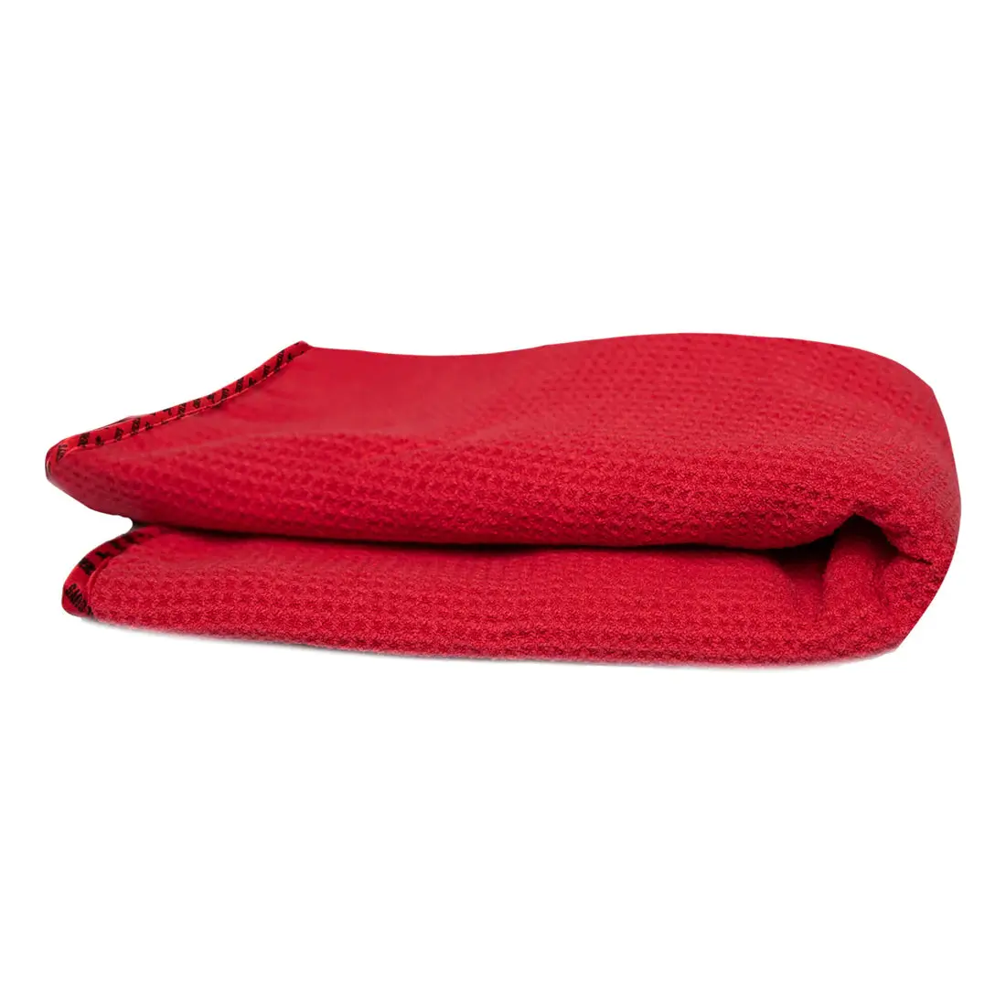 Waffle Weave Glass and Window Microfiber Towel, Red 24" X 16" - Image 6