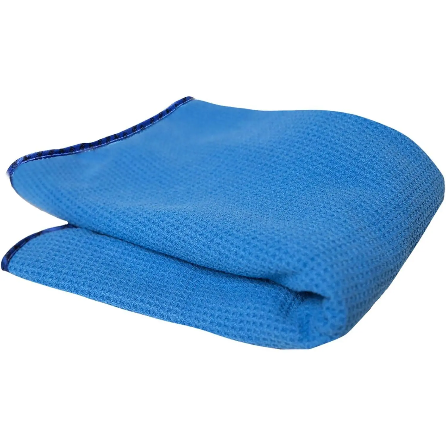 Waffle Weave Glass and Window Microfiber Towel, Light Blue 27" X 16" - Image 5